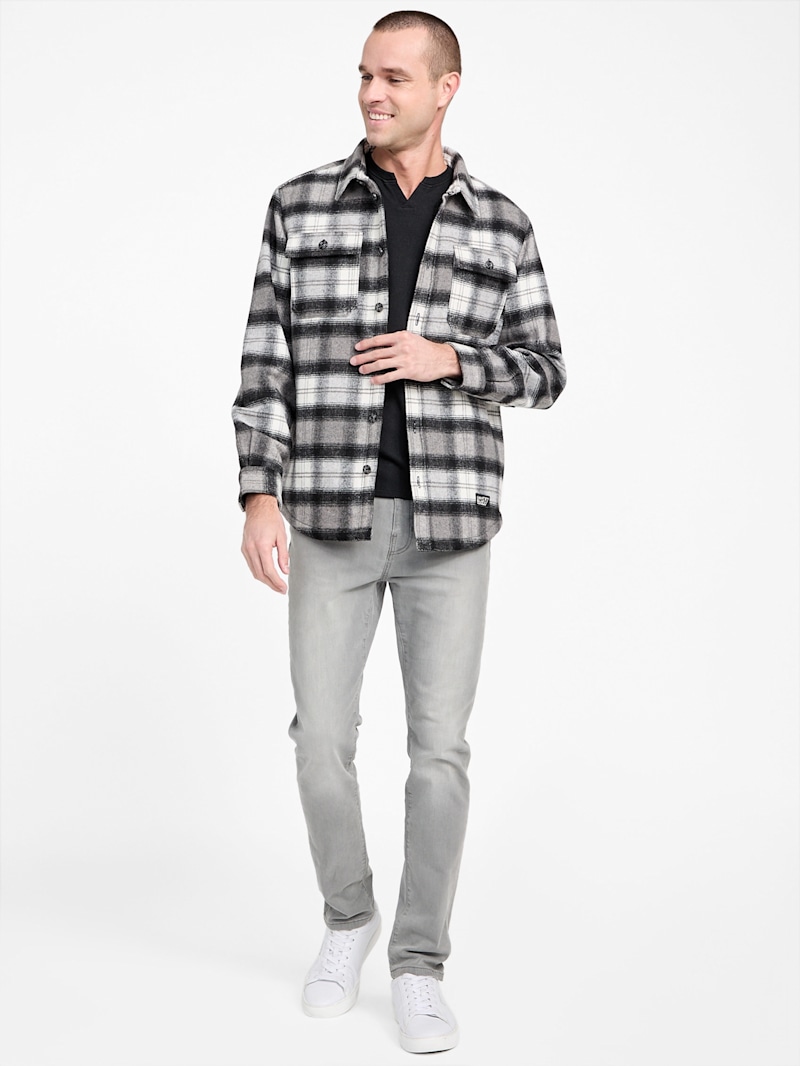 Dexter Plaid Shacket | GUESS Factory