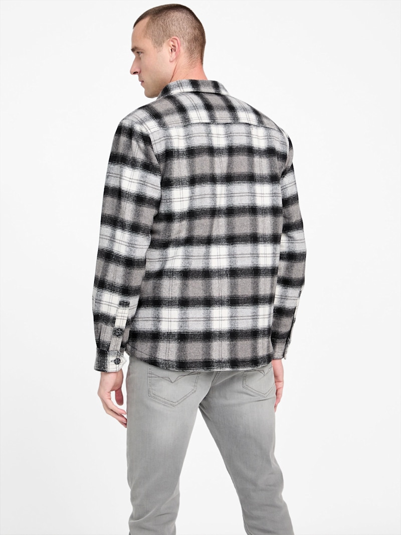 Dexter Plaid Shacket | GUESS Factory