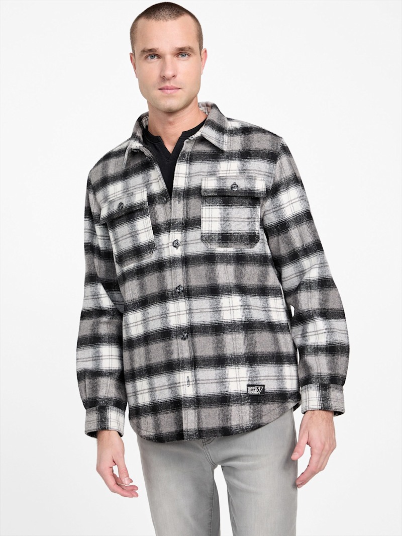 Dexter Plaid Shacket | GUESS Factory