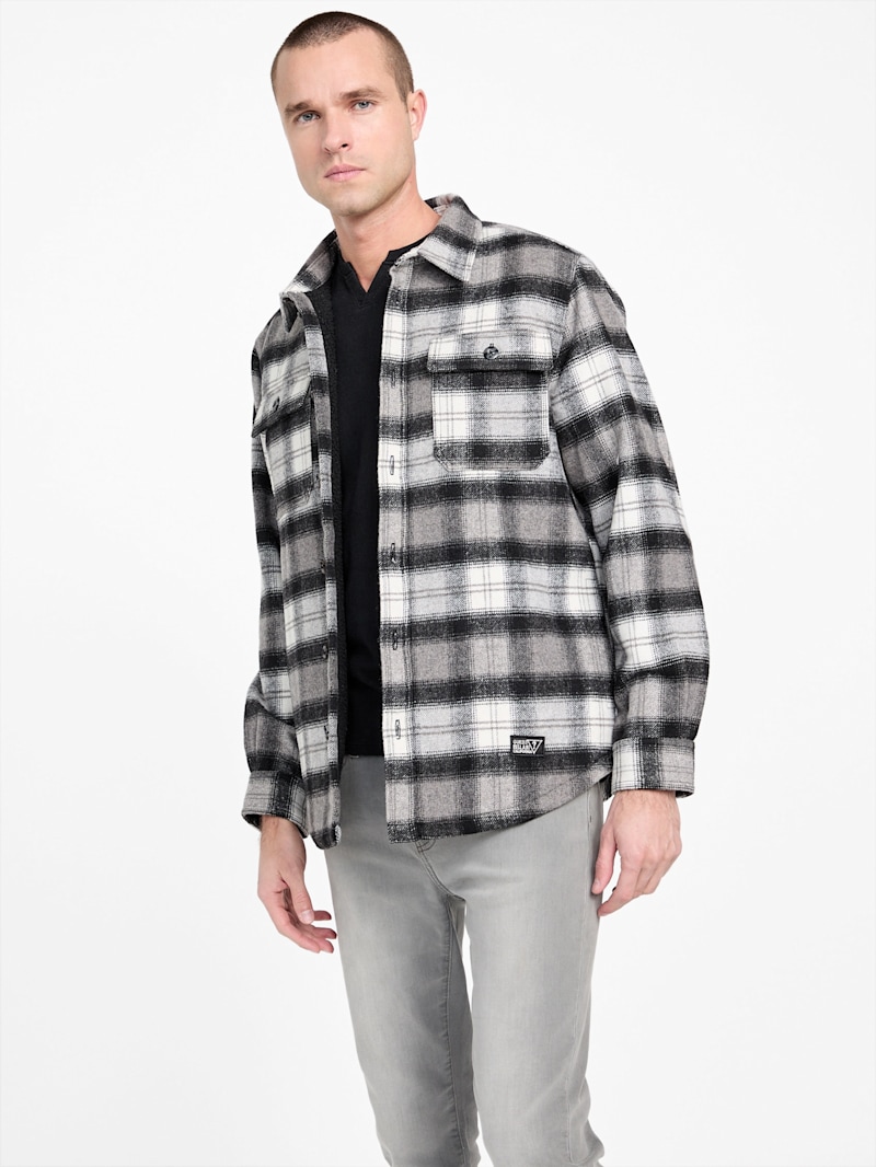 Dexter Plaid Shacket | GUESS Factory