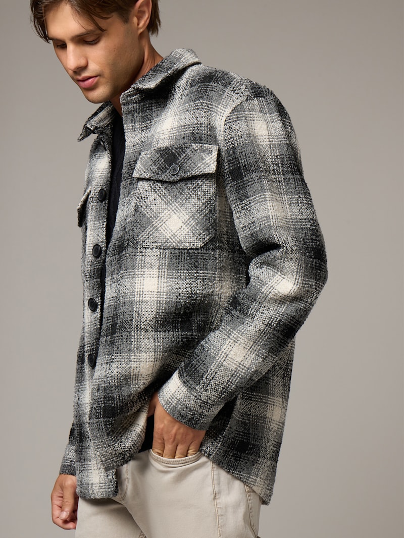 Jay Plaid Bouclé Pocket Shirt | GUESS Factory