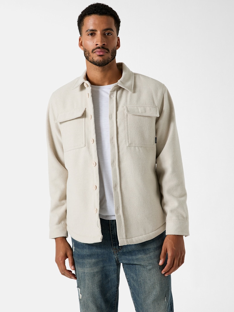 Dexi Wool-Blend Flannel Shirt | GUESS Factory