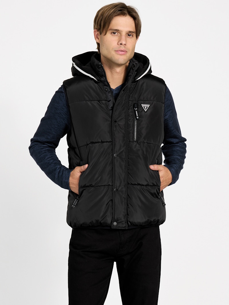 Eco Owen Hooded Puffer Vest | GUESS Factory