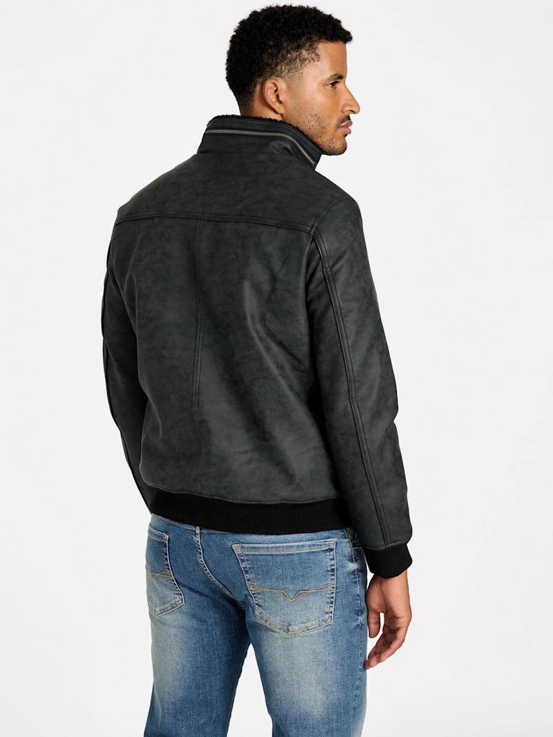 Callen Faux-Leather Jacket | GUESS Factory