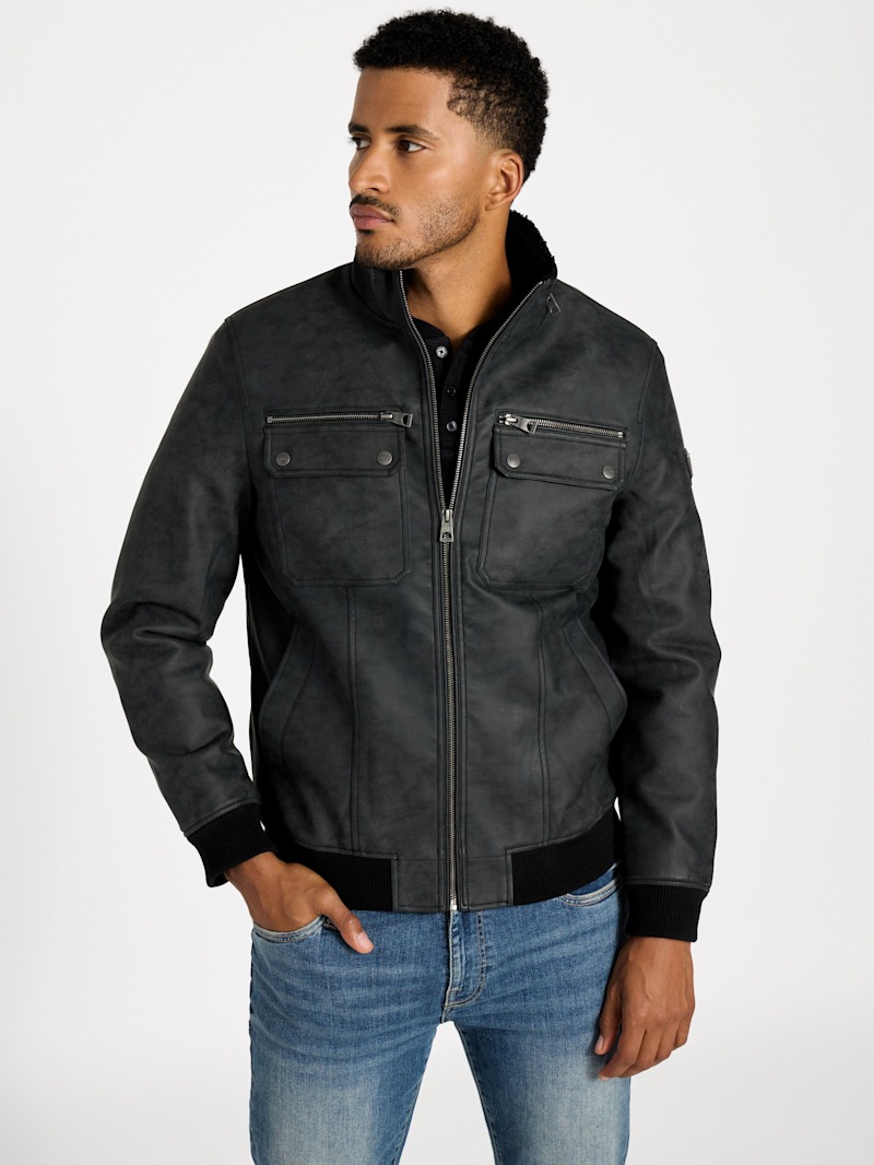Callen Faux-Leather Jacket | GUESS Factory