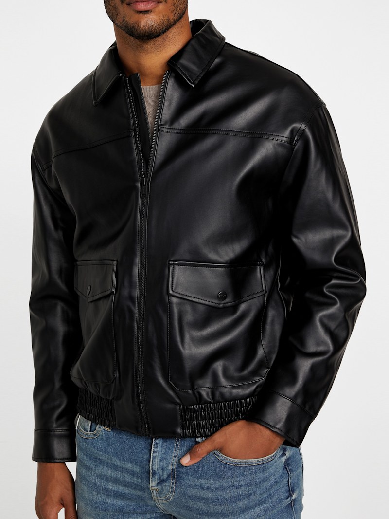 Jameson Faux-Leather Jacket | GUESS Factory