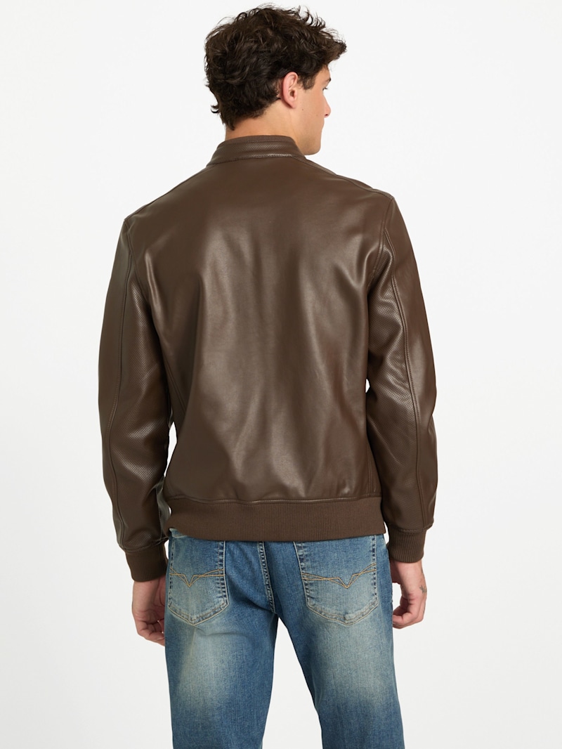 Faris Faux-Leather Biker Jacket | GUESS Factory Ca