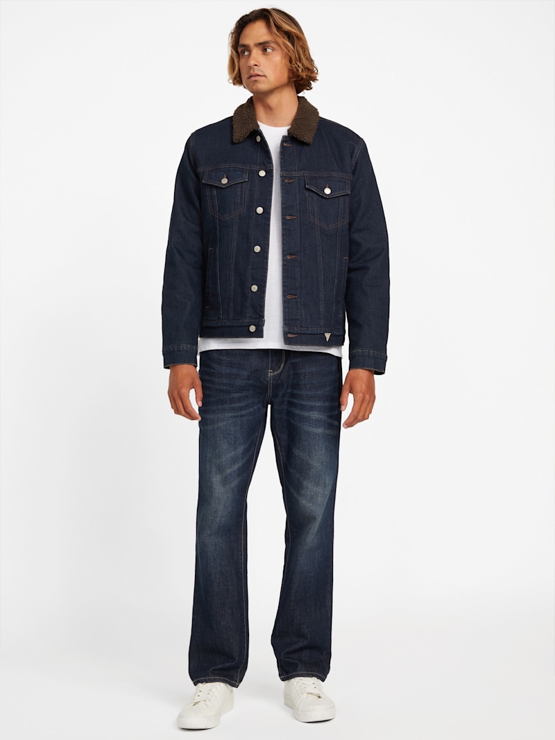 Braun Sherpa Lined Denim Jacket | GUESS Factory