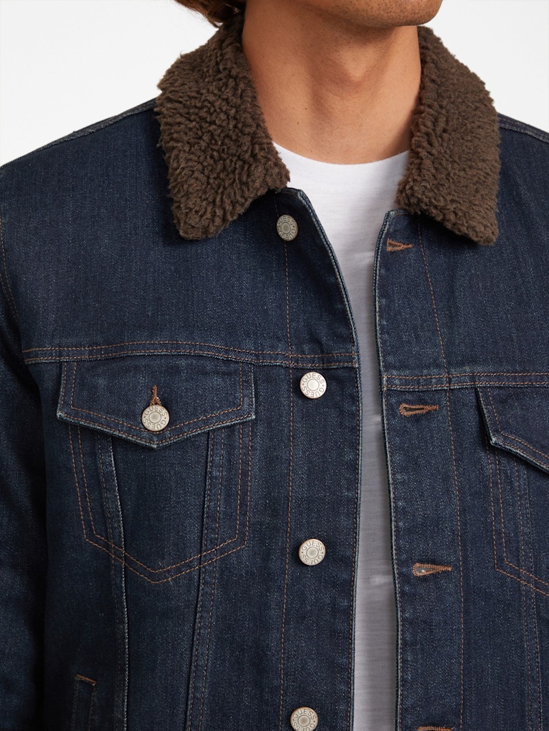 Braun Sherpa Lined Denim Jacket | GUESS Factory