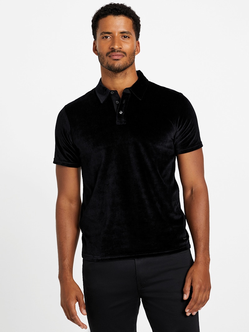 Matias Velour Polo | GUESS Factory