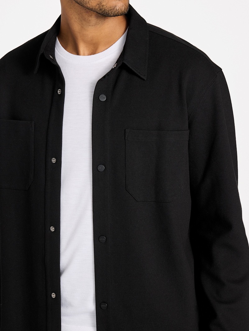 maison mill SHOULDER BUTTON KNIT SHIRT 黒 maison mill SHOULDER BUTTON KNIT SHIRT 黒 maison mill SHOULDER