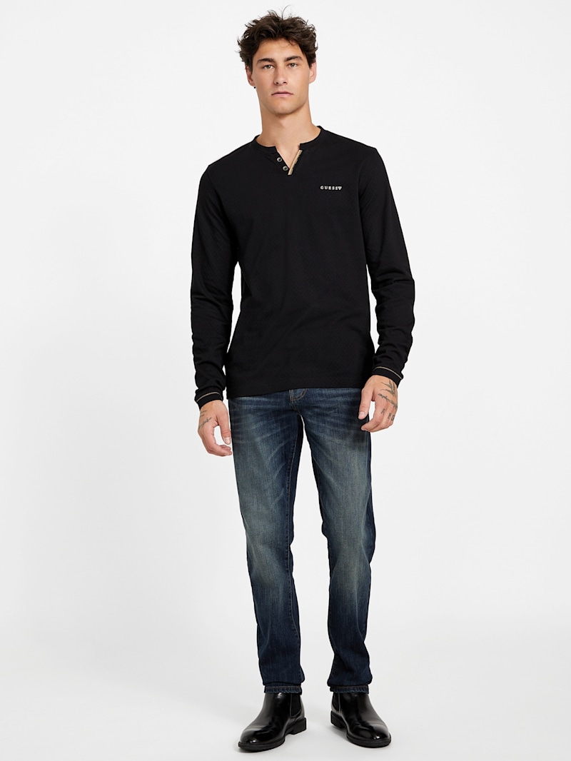 Ricardo Long-Sleeve Henley Tee | GUESS Factory