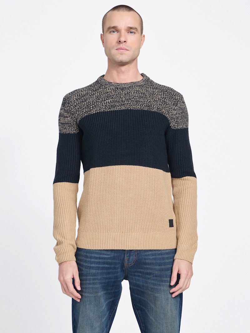 Johnny Wool-Blend Color-Block Sweater | GUESS Factory