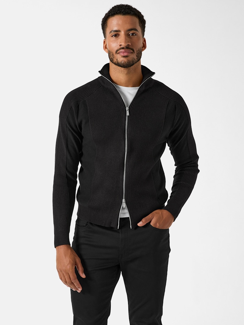 Melvin Wool-Blend Full-Zip Sweater | GUESS Factory