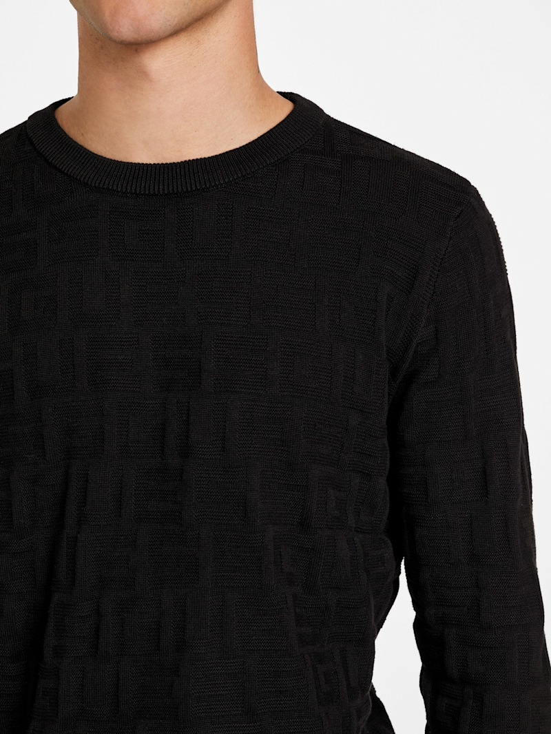 Eco Pedro Textured Logo Sweater | GUESS Factory