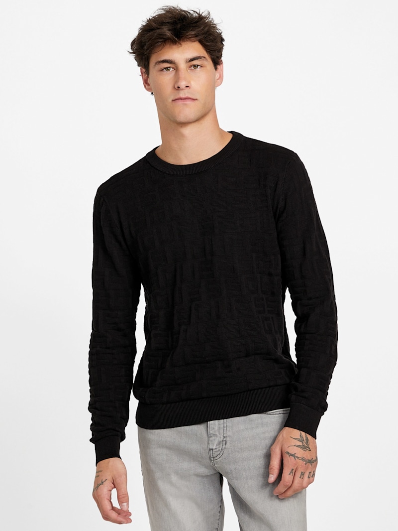 Eco Pedro Textured Logo Sweater | GUESS Factory