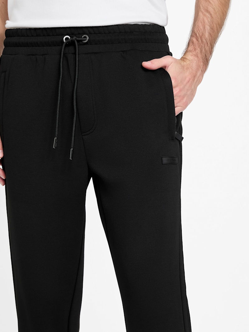 メンズウェア 8YARDS Ribbed Joggers | Black Core Cuffed Joggers - Black | Gym Jogger Men - SQUATWOLF