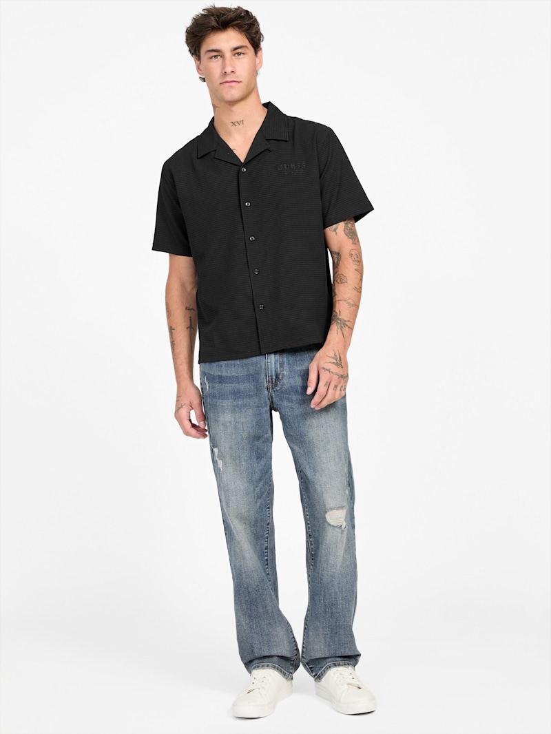 Kenneth Short-Sleeve Logo Shirt | GUESS Factory