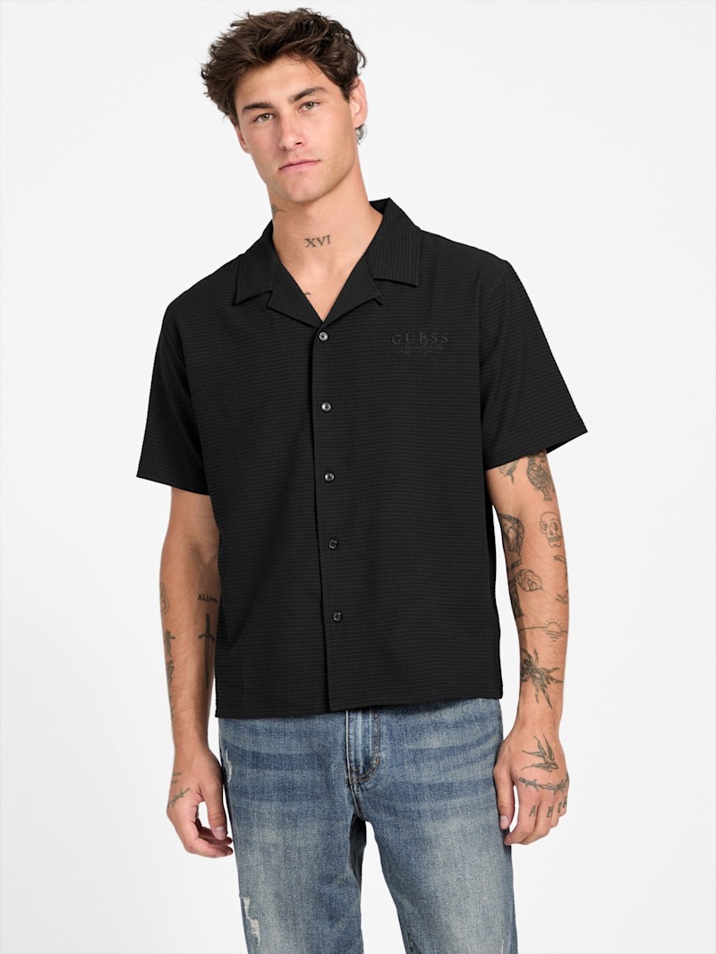 Kenneth Short-Sleeve Logo Shirt | GUESS Factory