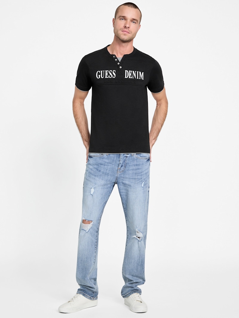 Tedger Logo Henley Tee | GUESS Factory
