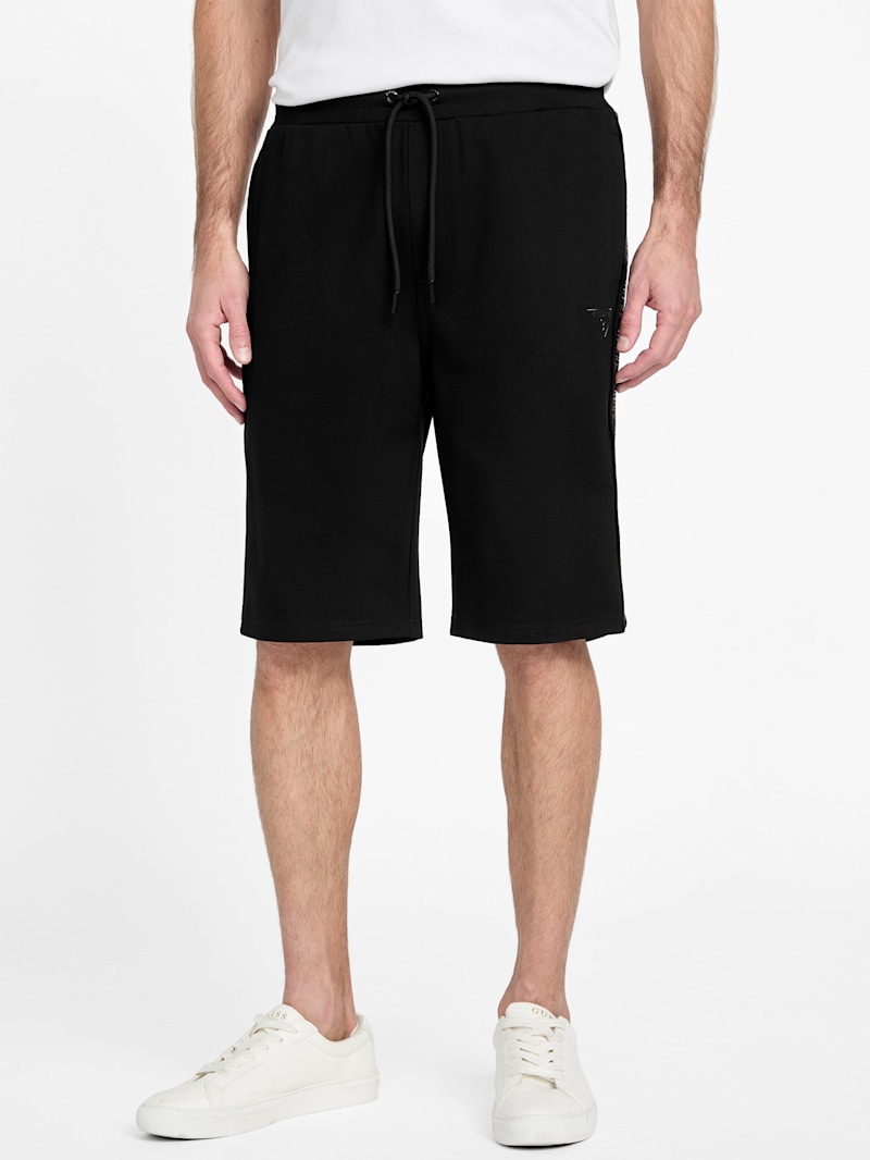 Ismael Logo-Tape Color-Block Shorts | GUESS Factory