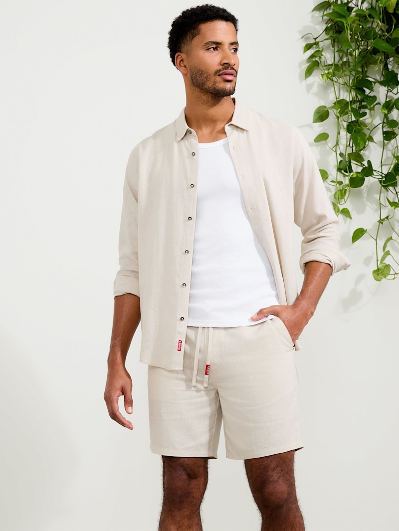 Eco Terran Linen Shorts | GUESS Factory