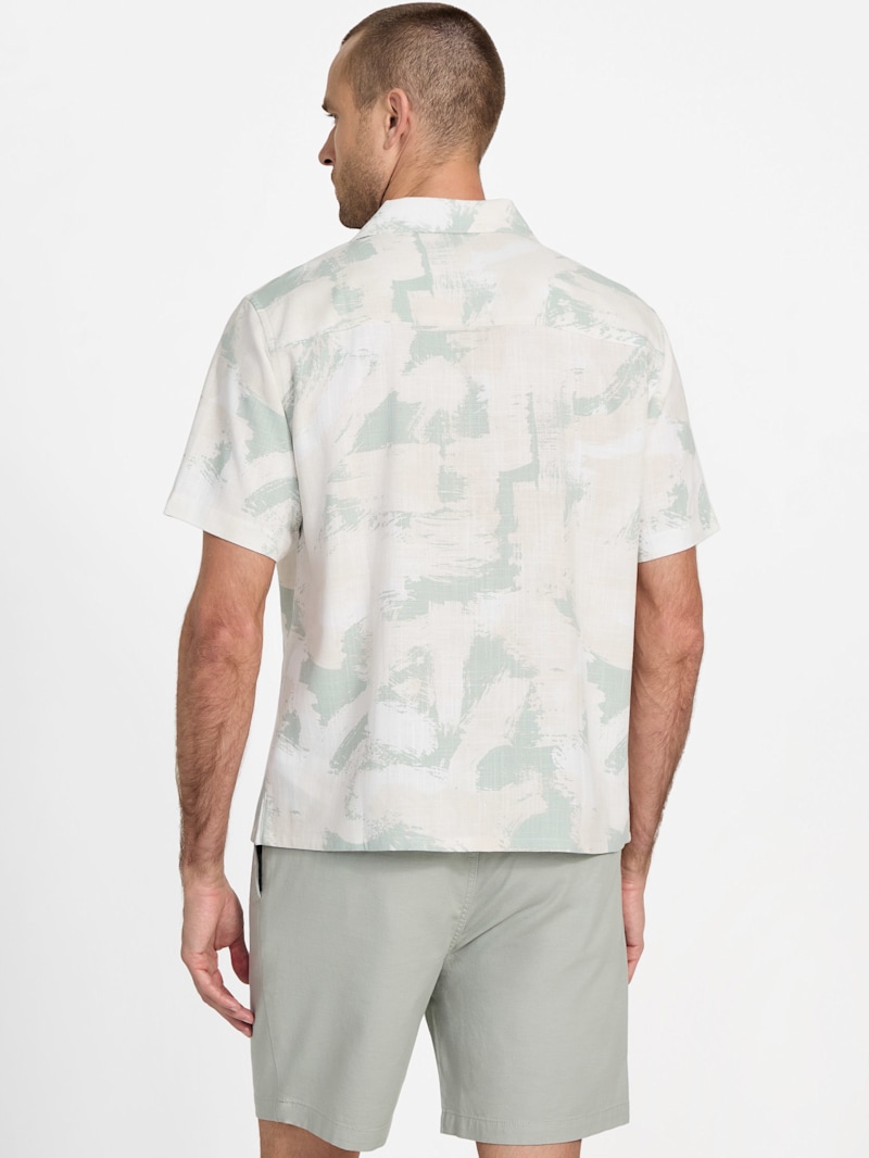 Rink Printed Linen-Blend Shirt | GUESS Factory