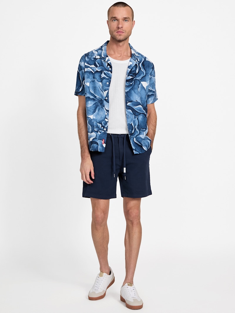 Rome Floral Linen-Blend Shirt | GUESS Factory