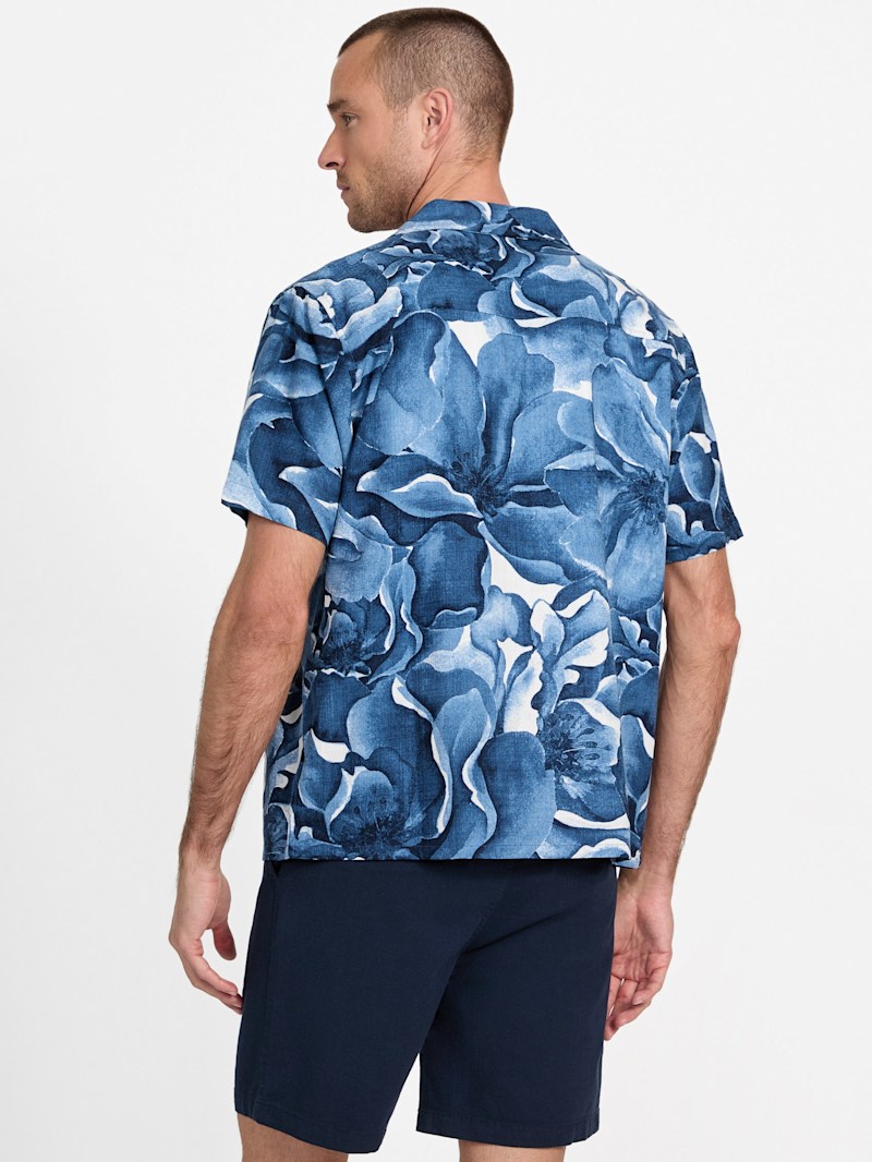 Rome Floral Linen-Blend Shirt | GUESS Factory
