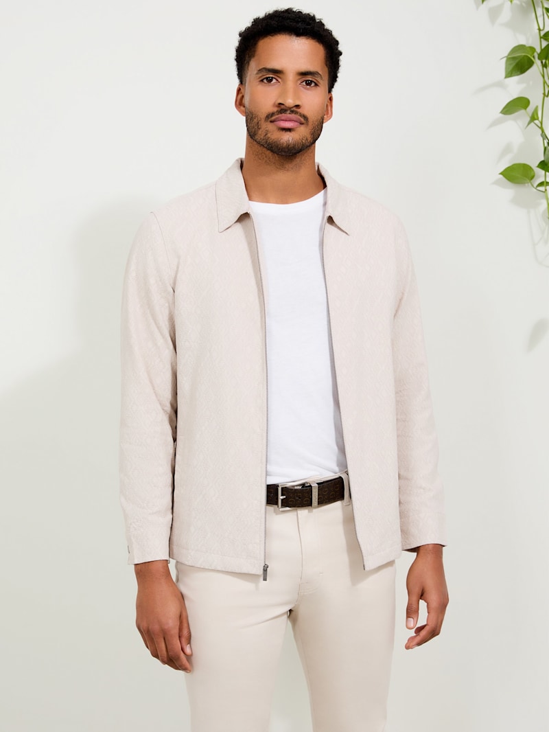 Paco Linen-Blend Jacket | GUESS Factory