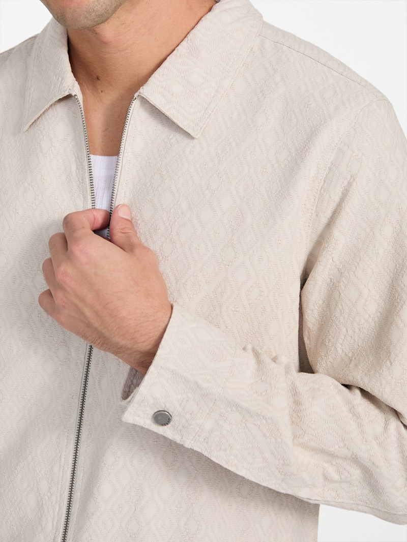 Paco Linen-Blend Jacket | GUESS Factory