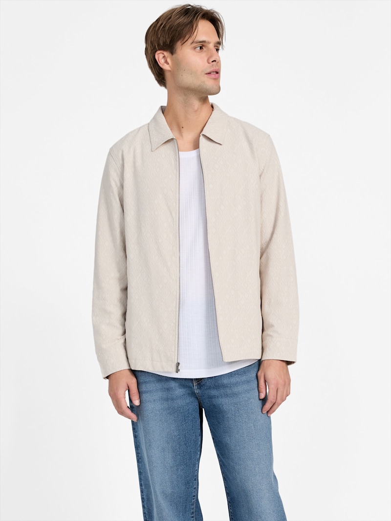 Paco Linen-Blend Jacket | GUESS Factory