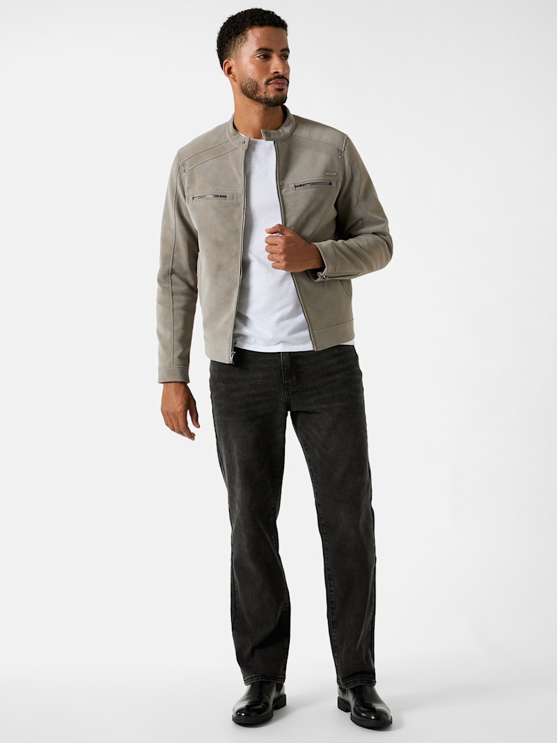 Mckenzie Faux-Suede Moto Jacket | GUESS Factory Ca