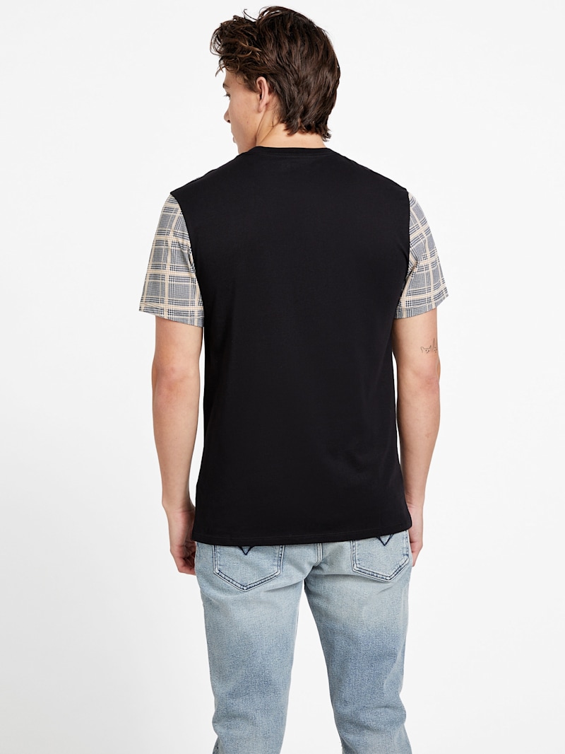 Eco Davion Plaid Logo Tee | GUESS Factory