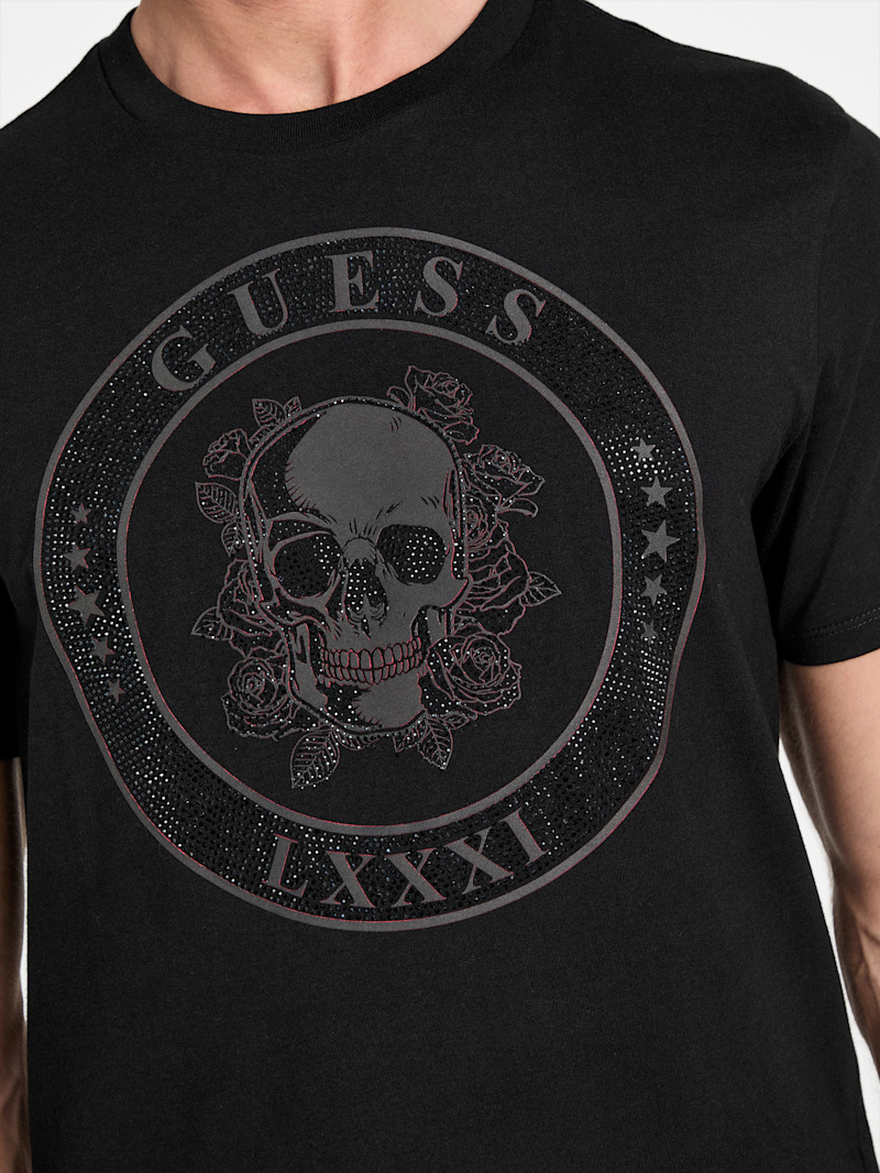 ゲ*ン様 BIG LOGO RHINESTONE EMBLEM TEE Cheska Embellished Logo Tee (2-6) | GUESS Factory