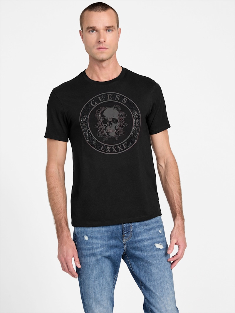 kekoです Vello Rhinestone Skull Tee | GUESS Factory