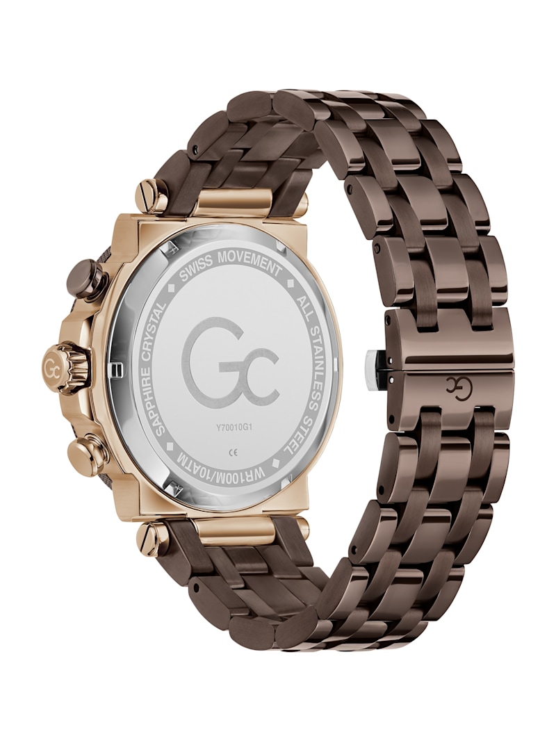 Wrist Watch Guess Gc 7000 Gc Rose Gold-Tone And Brown Chronograph