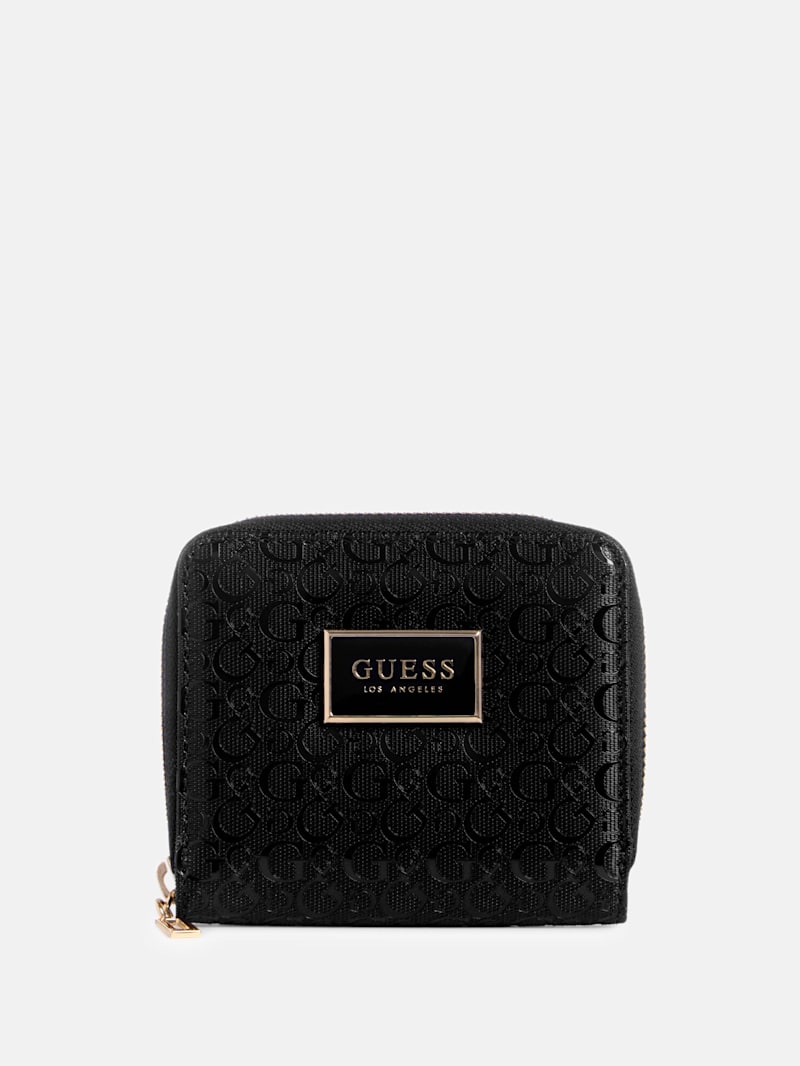 Abree Shiny Logo Small Zip Wallet | GUESS Factory