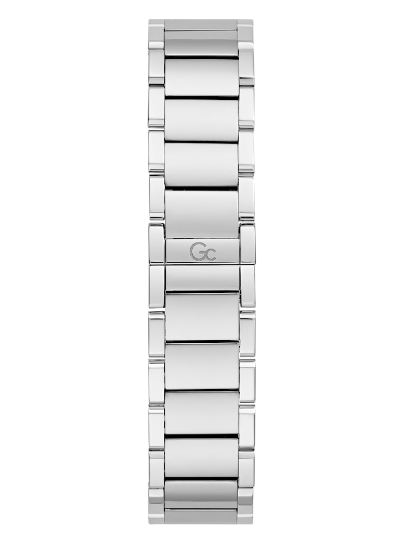 Gc Silver-Tone and Light Blue Crystal Analog Dial | GUESS