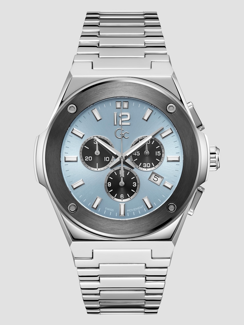 Gc Silver-Tone and Light Blue Multifunction Watch | GUESS Gc Silver-Tone and Light Blue Multifunction Watch | GUESS