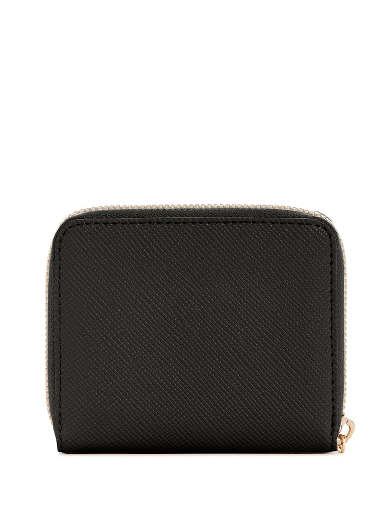【Perfumecloset】P-DOT MINI WALLET/Black Laurel II Small Zip-Around Wallet | GUESS