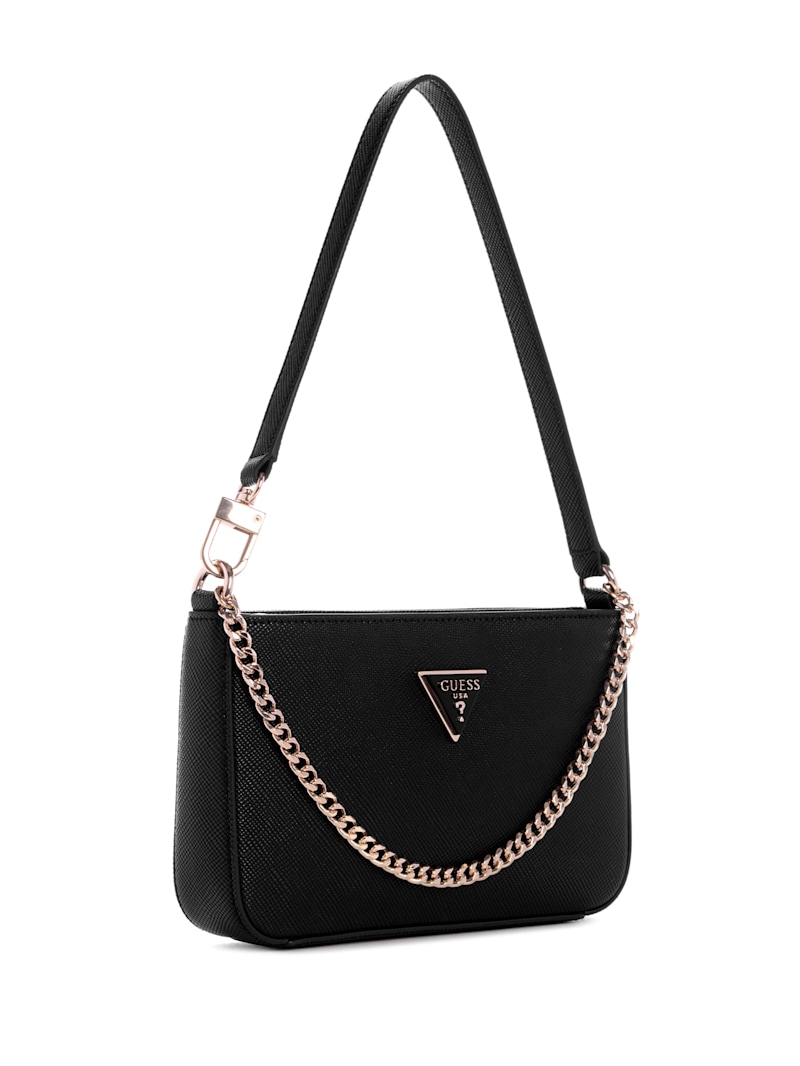 GUESS ブラックショルダーバッグ Noelle Mini Top-Zip Shoulder Bag | GUESS