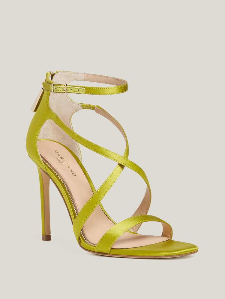 Satin Strappy Heel in Yellow