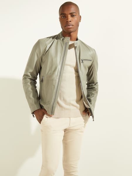 Guess leather jacket price top