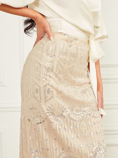 Crystals Embroidered Skirt