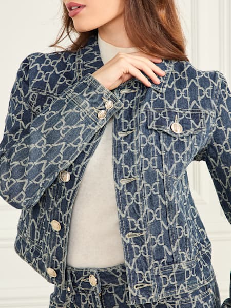 Bea Monogram Denim Trucker Jacket