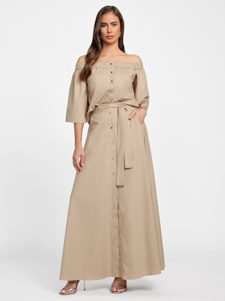 Pat Belted Maxi Skirt