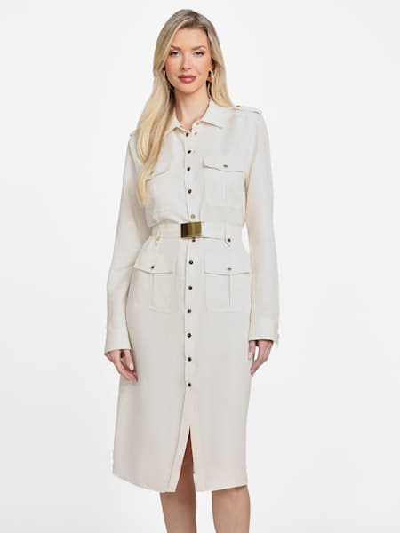 Eco Greta Linen-Blend Safari Dress