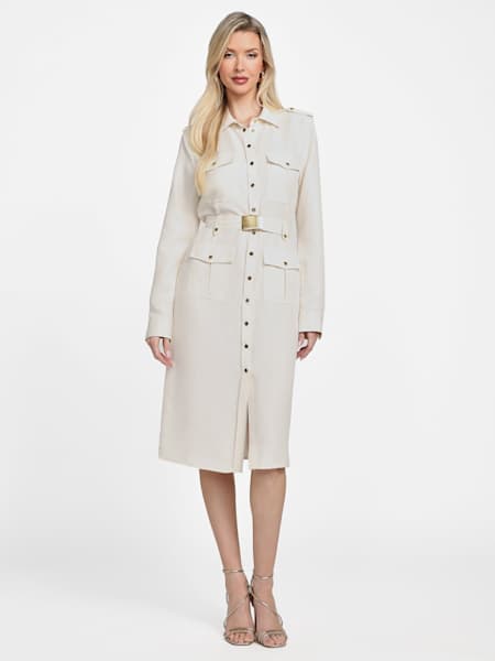 Eco Greta Linen-Blend Safari Dress