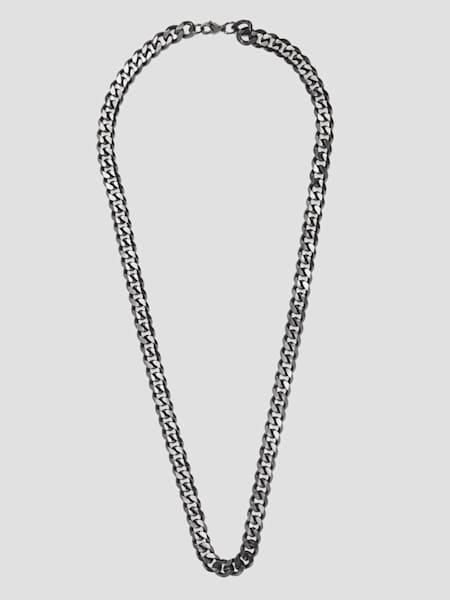 Dark Silver-Tone Curb Chain Necklace